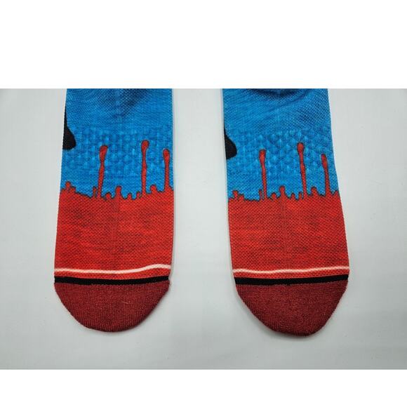 Liquid Death Unisex Varsity Murderface Classic Blue Red Crew Sock NWOT - Picture 7 of 9